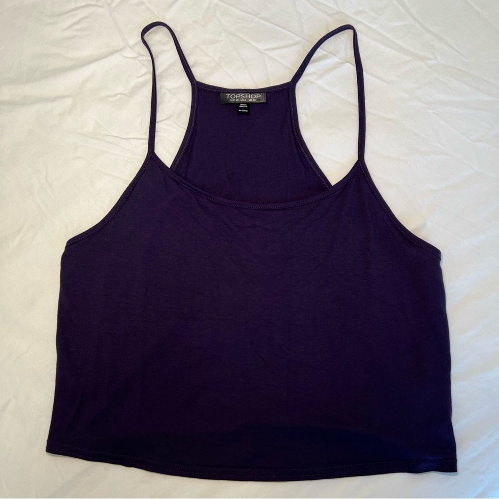 Topshop Purple Crop Tank Top